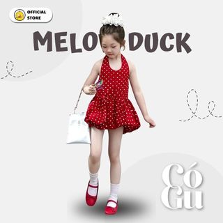 Váy Bé Gái Đỏ Chấm Bi Trắng Cột Dây Đi Chơi Du Lịch Mellow Duck (4-13 Tuổi) B2602005