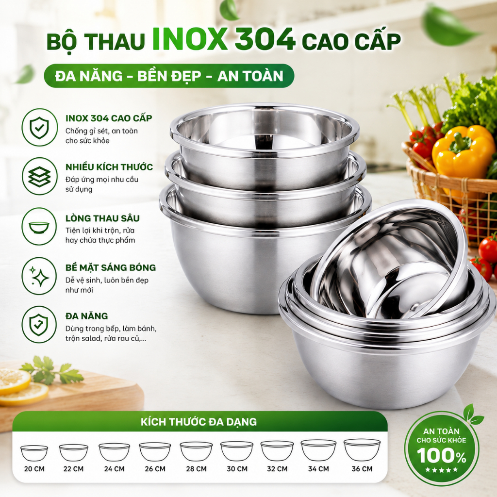 Thau inox - Giá Tốt, Miễn Phí Vận Chuyển, Đủ Loại | Shopee Việt Nam
