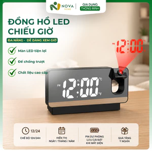 Đồng Hồ Để Bàn LED Thông Minh Chiếu Tường Trần, Hiển Thị Nhiệt Độ, Báo Thức, Trang Trí Hiện Đại