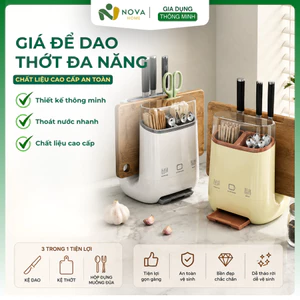 Kệ Đựng Dao Thớt Chữ U Có Nắp Chống Bụi, Thoát Nước, Đa Năng Tiện Lợi Cho Nhà Bếp