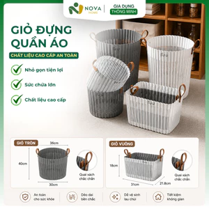 Giỏ Đựng Quần Áo Bẩn Nhựa PP Cao Cấp Có Quai Xách Đựng Đồ Đa Năng Bền Đẹp Cho Gia Đình Tiện Lợi