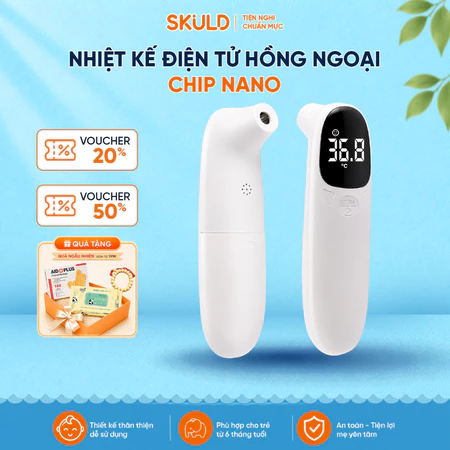 Nhiệt Kế Hồng Ngoại SKULD - Đo Trán Siêu Nhanh, Đa Năng Cho Bé & Gia Đình, Tặng Kèm Pin Sạc Tiện Lợi - BH 6 THÁNG