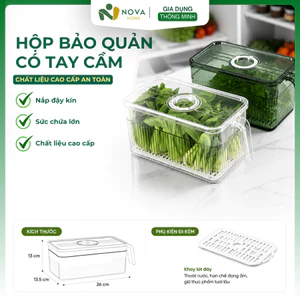 Hộp Nhựa Bảo Quản Thực Phẩm Tủ Lạnh Cao Cấp Có Tay Cầm Tiện Lợi Giữ Đồ Ăn Tươi Lâu