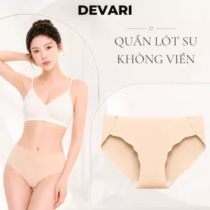 Quần lót nữ đúc su không đường may tàng hình viền lượn sóng đáy lót cotton kháng khuẩn DEVARI A09