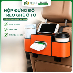 Hộp Đựng Đồ Đa Năng Treo Sau Ghế Ô Tô Cao Cấp | Nhựa ABS Bền Chắc, Kèm Móc Treo & Giá Đỡ Điện Thoại