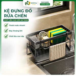 Kệ Rửa Chén Mạ Kẽm Có Khay Hứng Nước Đa Năng, Gọn Gàng Nhà Bếp, Chống Gỉ, Tiện Lợi Sắp Xếp Bồn Rửa