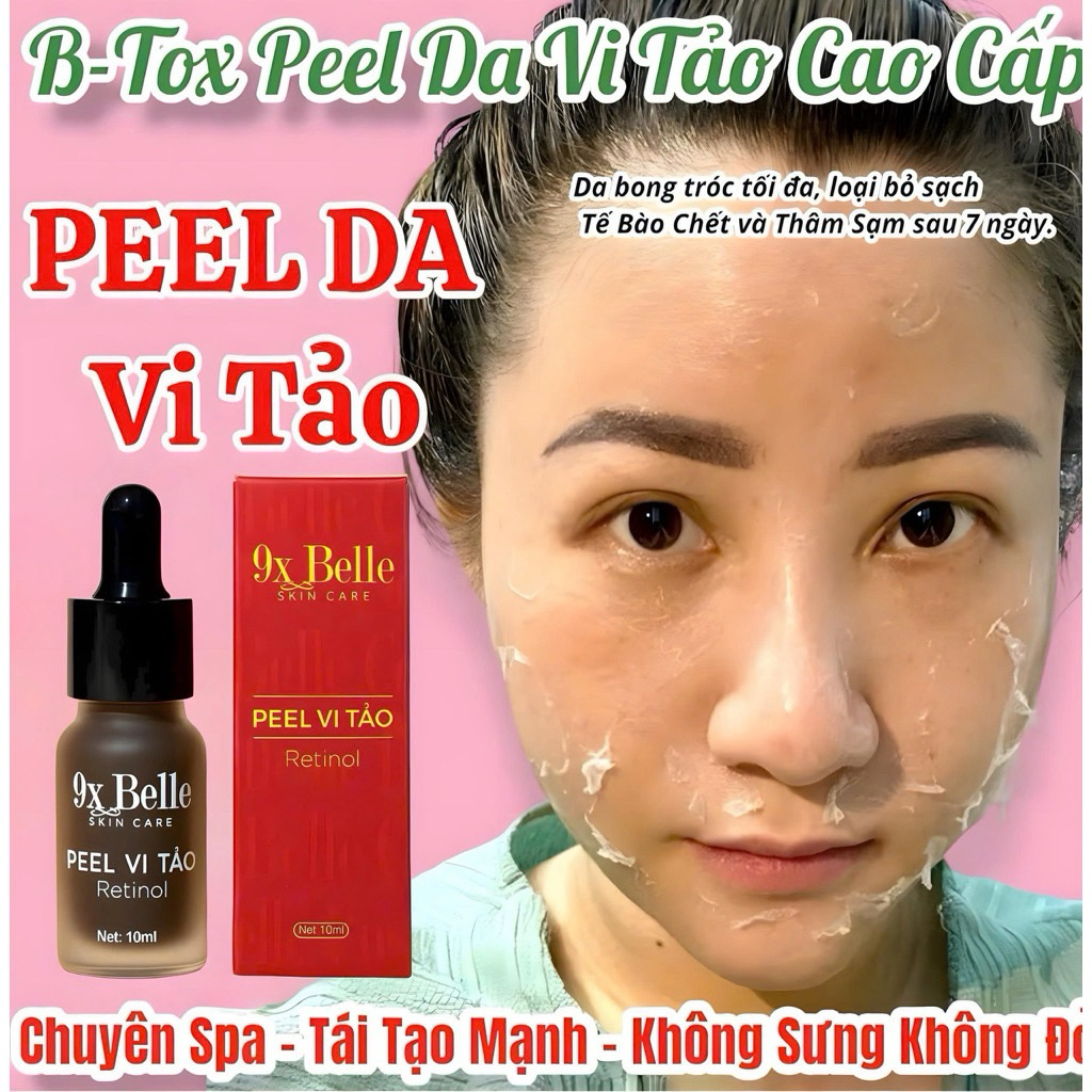 PEEL DA MẶT VI TẢO CAO CẤP - tẩy da chết - giảm mụn mờ nám tàn nhang - peel lột da mặt retinol 10ml