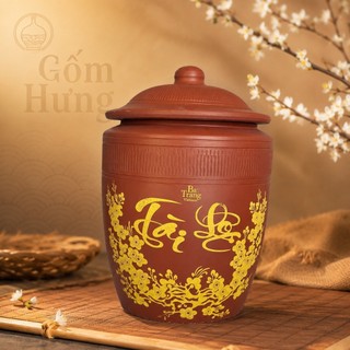 Chum Đựng Gạo,Hũ Đựng Gạo Tài Lộc Bát Tràng Cao -Chống Ẩm Mốc 5Kg-10Kg-15Kg-20Kg-25Kg-30Kg