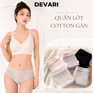 Quần lot nữ cotton gân tăm đáy lót kháng khuẩn khử mùi kiểu dáng trẻ trung năng động DEVARI L2416