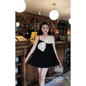 Set Bộ Áo 2 Dây Suông Đính Nơ To Phối Chân Váy Quần Short Ngắn Đi Chơi Nữ - CHAMIE STUDIO
