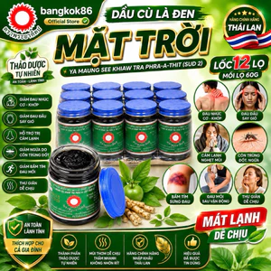 Dầu Cù Là Đen Mặt Trời Thái Lan 60g Dầu Mật Gấu Ya Maung See Khiaw Hỗ Trợ Giảm Đau Nhức Cơ Khớp Date Mới Nội Địa
