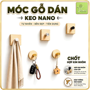 Móc Gỗ Dán Tủ ( Chốt Hợp Kim Cao Câp ) - Gỗ Thông Mỹ Vòm Decor, Keo Nano Siêu Dính, Treo Túi Xách, Khăn, Chìa Khóa,.....