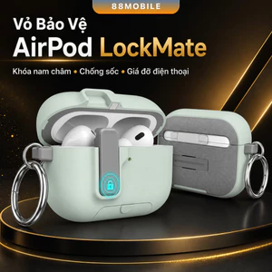 Vỏ Bảo Vệ Case AirPod LockMate Nam Châm Từ Tính, Chống Sốc, Sạc Không Dây I 88Mobile
