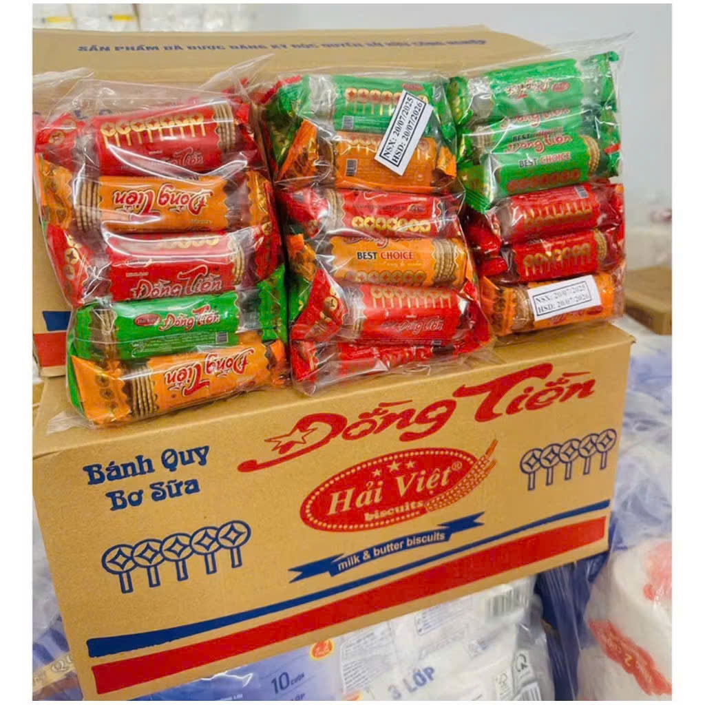 Bịch 10 Gói Bánh Quy Đồng Tiền Hải Việt - Đồ Ăn Vặt Tuổi Thơ