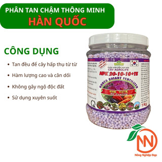 NPK 20-10-10+TE 1kg - Phân Tan Chậm Hàn Quốc Cung cấp Dinh Dưỡng Cho Cây Từ 60-90 Ngày