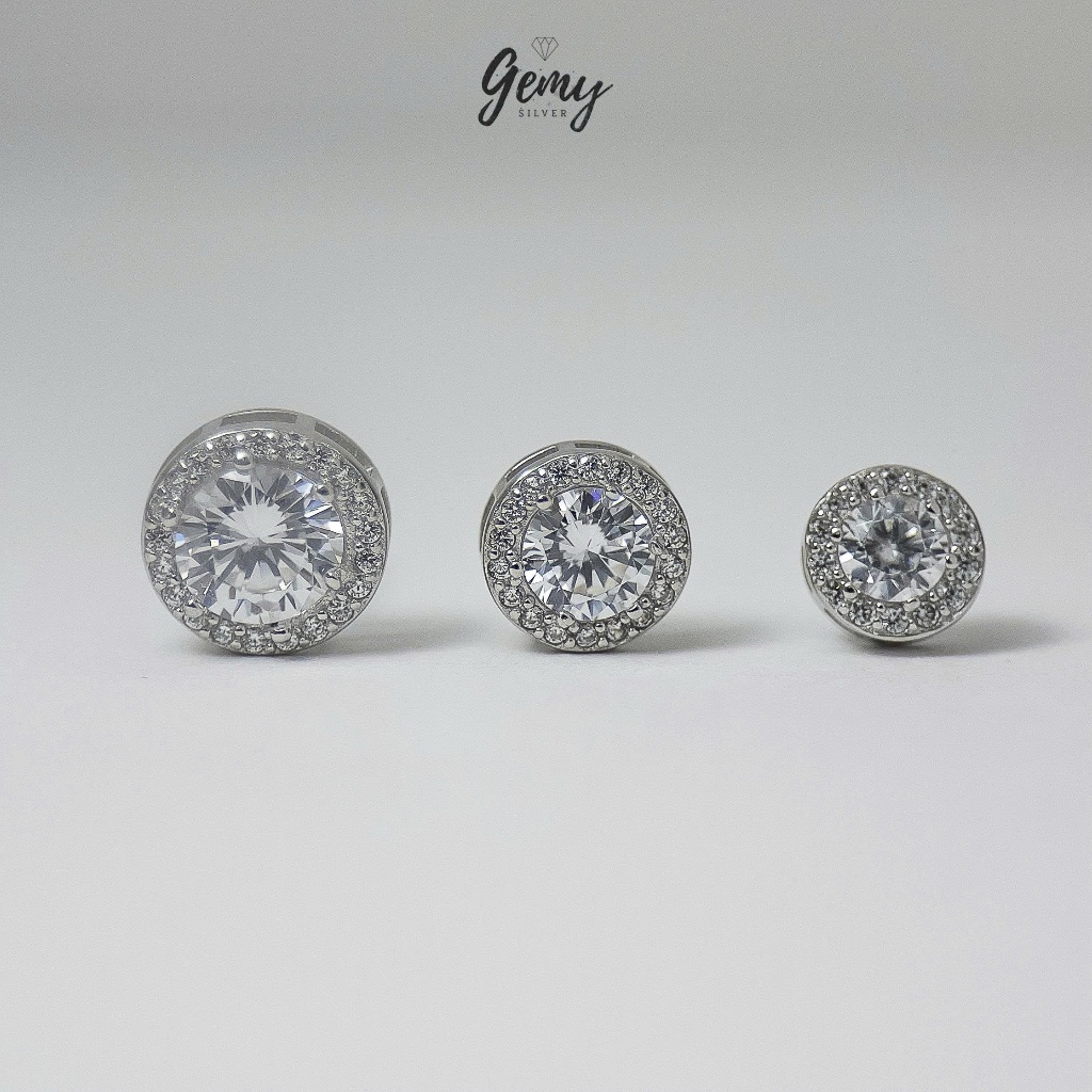 Khuyên tai nam bạc 925 thanh thẳng đính đá basic nhiều size Henry (1 chiếc) | GEMY SILVER KN100