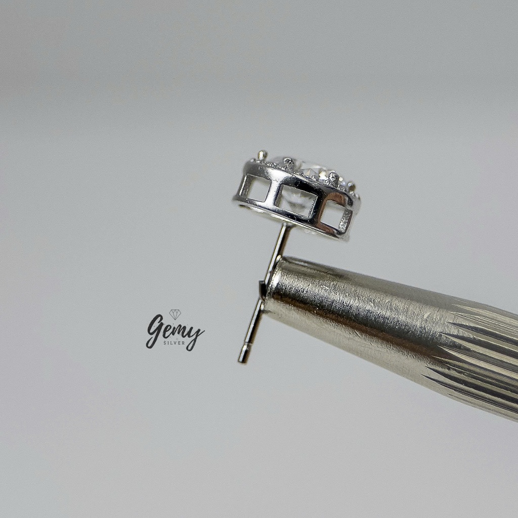 Khuyên tai nam bạc 925 thanh thẳng đính đá basic nhiều size Henry (1 chiếc) | GEMY SILVER KN100