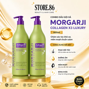 Combo Dầu Gội Xả MORGARJI 800ml | Chăm Sóc Tóc Khô Xơ, Mềm Mượt Chuẩn Salon