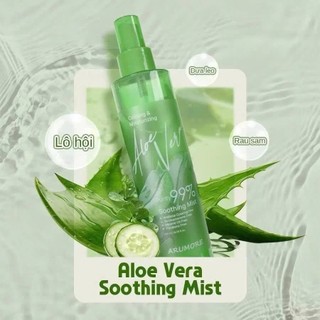Xịt Khoáng Lô Hội ARUMORE 99% Xịt Khoáng Dưỡng Ẩm Làm Dịu Da ARUMORE ALOE VERA SOOTHING MIST 200ml - Kosmi Beauty