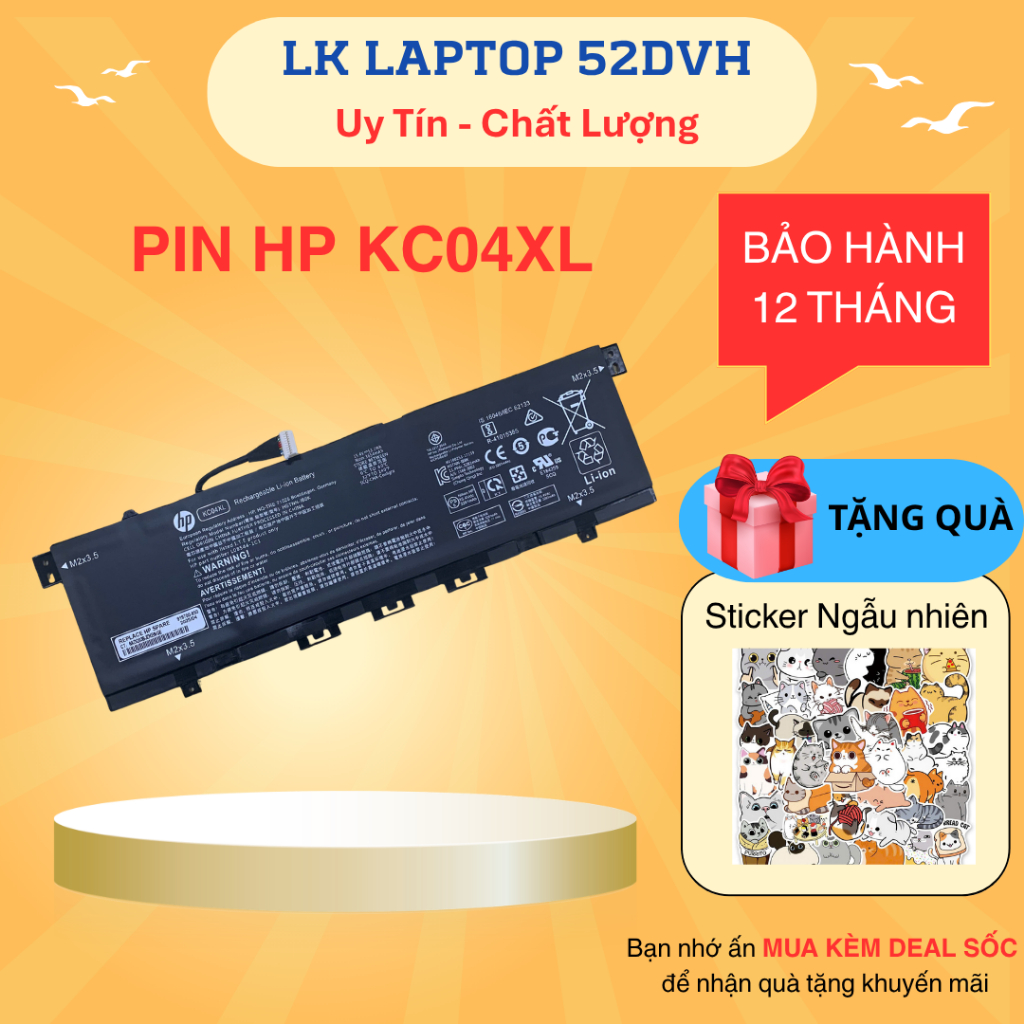 Pin Laptop HP 13-AH000 KC04XL Envy X360 13-ag000, 13-ar000, 13-ah000, 13-aq000, 13m-aq000, KC04XL