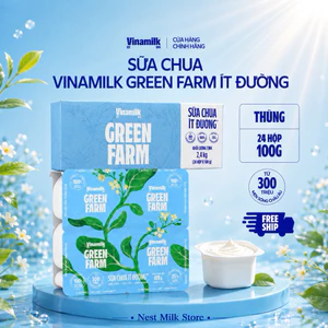Sữa Chua Ăn Vinamilk Green Farm Ít Đường 100g - Thùng 24 Hộp
