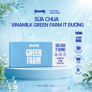 [Hoả Tốc] Sữa Chua Ăn Vinamilk Green Farm Ít Đường 100g - Thùng 24 Hộp