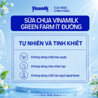 [Hoả Tốc] Sữa Chua Ăn Vinamilk Green Farm Ít Đường 100g - Thùng 24 Hộp