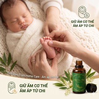 Tinh Dầu Tràm Nguyên Chất Cho Bé Home Care Giúp Giữ Ấm, Giảm Khò Khè, Tránh Gió, Xua Đuổi Côn Trùng
