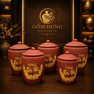 Chum Đựng Gạo,Hũ Đựng Gạo Tài Lộc Bát Tràng Cao -Chống Ẩm Mốc 5Kg-10Kg-15Kg-20Kg-25Kg-30Kg