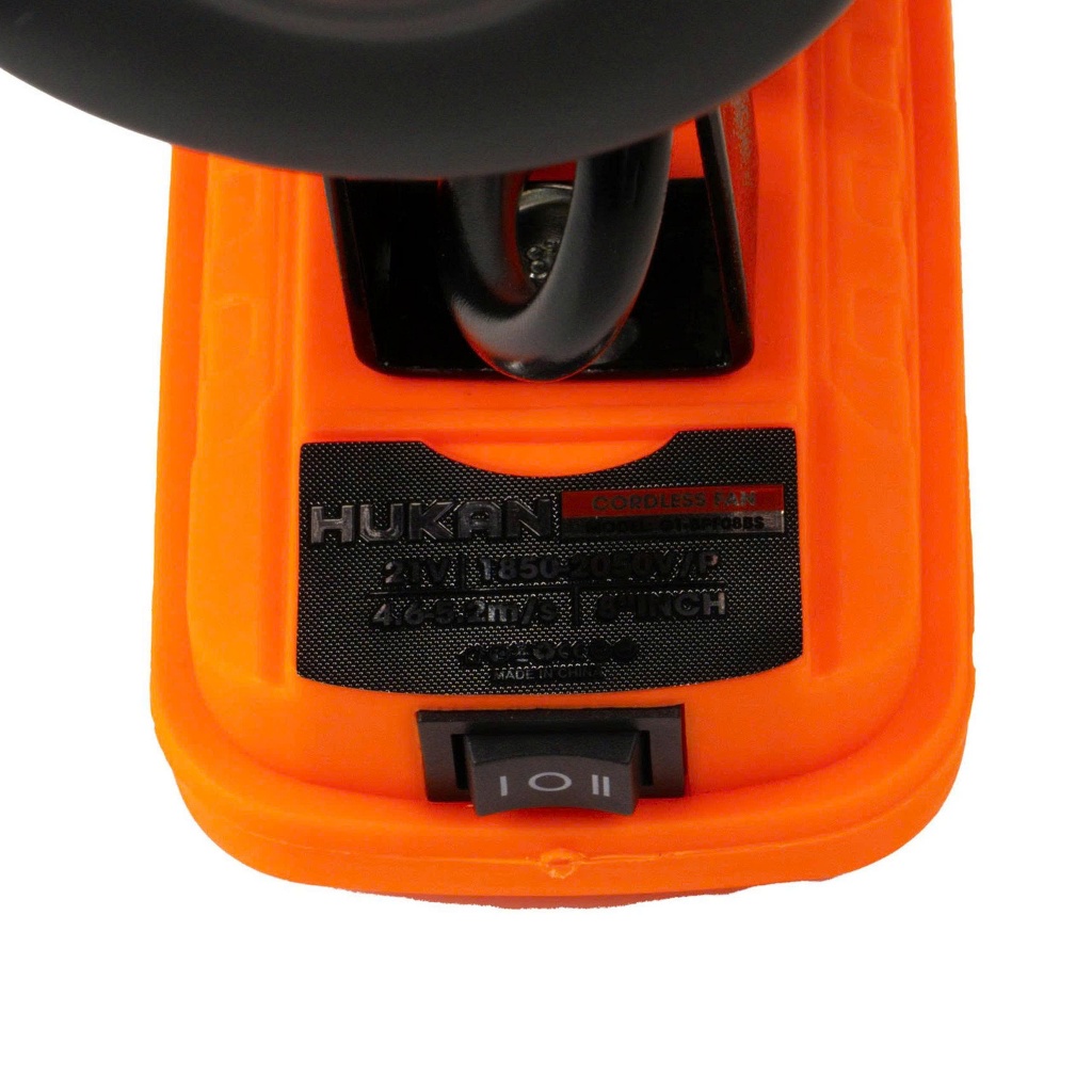 Quạt dùng pin HUKAN G1-BPF08BS, 2 Tốc độ gió, 4 cánh quạt, Lồng 8inch - 2 cổng USB - Chính Hãng