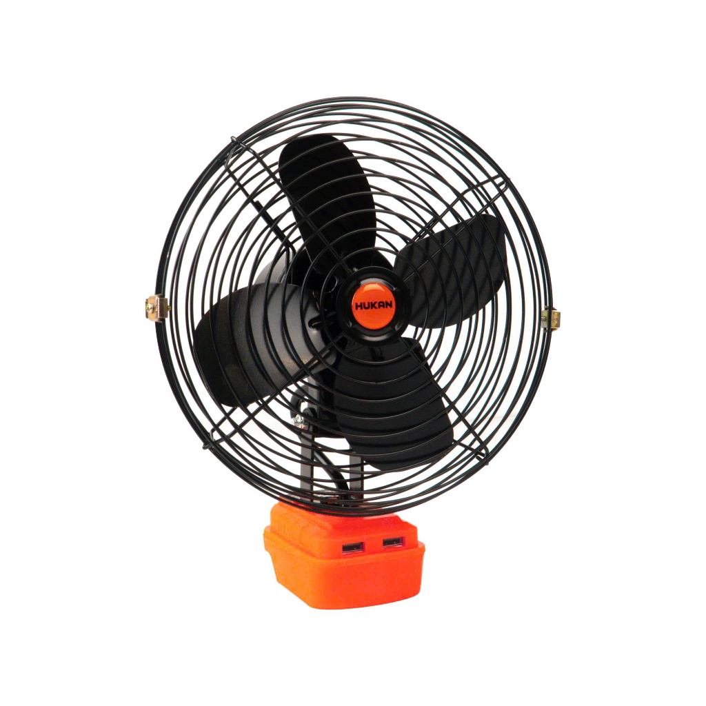 Quạt dùng pin HUKAN G1-BPF08BS, 2 Tốc độ gió, 4 cánh quạt, Lồng 8inch - 2 cổng USB - Chính Hãng