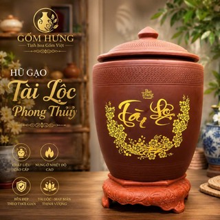Chum Đựng Gạo,Hũ Đựng Gạo Tài Lộc Bát Tràng Cao -Chống Ẩm Mốc 5Kg-10Kg-15Kg-20Kg-25Kg-30Kg