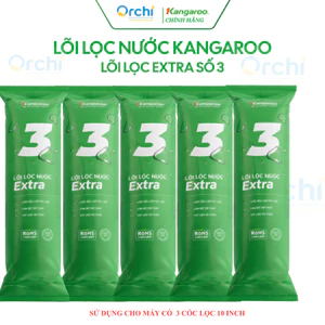 Combo 5 Lõi Lọc Nước Số 3 Kangaroo Extra Chính Hãng Dùng Cho Máy Lọc Nước RO Loại Bỏ Tạp Chất 1 Micron Hiệu Quả