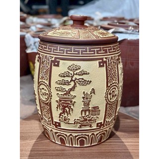 Hũ Gạo Phú Quý- Trường Xuân, Hũ Đựng Gạo Tứ Quý,Hũ Đựng Gạo Phong Thủy Cao Cấp Bát Tràng, Tụ Tài,Giữ Tài Lộc