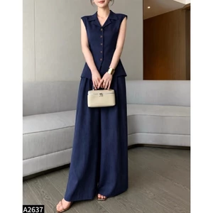 Bộ áo dài Len lụa Hàn dệt kim phối quần nhung cao cấp A2637