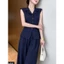 Bộ áo dài Len lụa Hàn dệt kim phối quần nhung cao cấp A2637