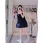 Váy Jean Nữ 2 Dây Dáng Ngắn Chữ A Đính Hoa Nổi Ngọc Trai Tiểu Thư Xinh Đẹp - CHAMIE STUDIO