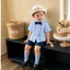 Set sơ mi công tử xếp ly 3 chi tiết Bernie: Áo sơ mi, Nơ, Quần short cho bé 9-21kg