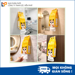 [Nhà phân phối] Thùng 10 Gói Khăn giấy rút đáy Lency 4 lớp, kèm móc treo tường