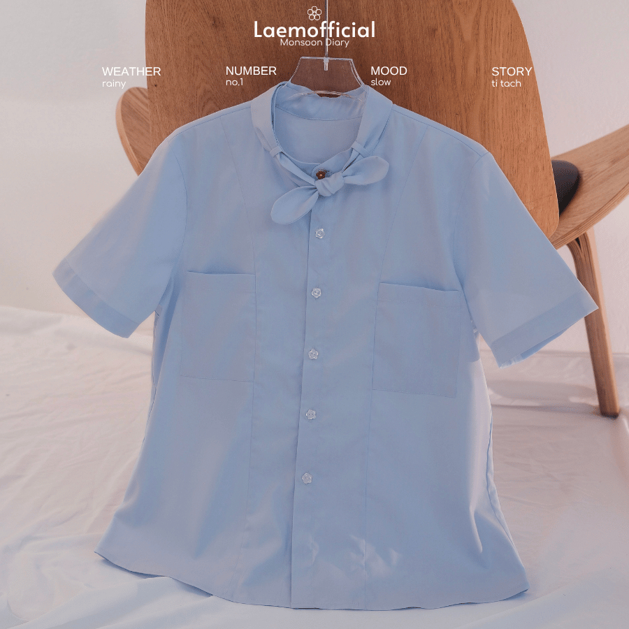 LÀ EM | Áo Tí Tách - Áo sơ mi trắng mặc mùa hè chất liệu Cotton Bamboo sợi tre mêm mịn mát.