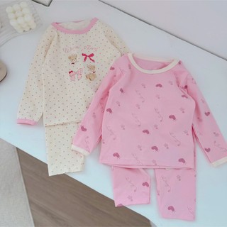 Quần áo trẻ em, Bộ mặc nhà bé gái hồng và kem 9-20kg - S2162 Tiểu Yến KID