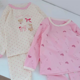 Quần áo trẻ em, Bộ mặc nhà bé gái hồng và kem 9-20kg - S2162 Tiểu Yến KID