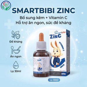 Smartbibi Zinc 30ml bổ sung kẽm và vitamin C cho bé, hỗ trợ ăn ngon, sức đề kháng