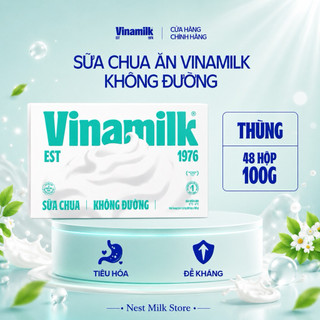 [Chỉ Giao HCM] Sữa Chua Ăn Vinamilk Không Đường 100g - Thùng 48 Hộp