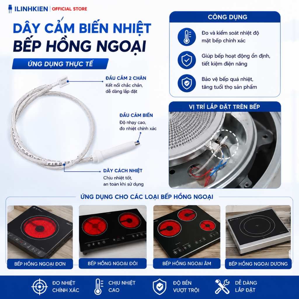 Dây cảm biến nhiệt bếp hồng ngoại chính hãng ilinhkien