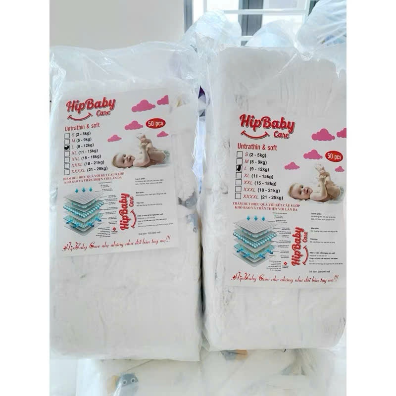 🔥 RẺ VÔ ĐỊCH 🔥 Combo 100 miếng Bỉm quần trẻ em Hipbaby care mềm mại, thấm tốt, chống hăm