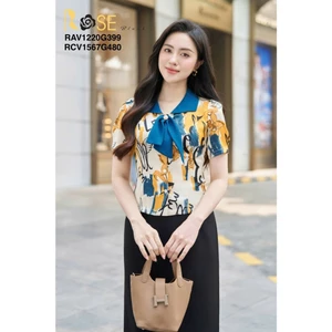 Áo sơ mi thời trang công sở ROSE BLACK hoạ tiết thiết kế nhẹ nhàng RAV1215