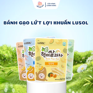 CHÍNH HÃNG NHẬP KHẨU - Bánh Gạo Lứt Lusol Ăn Dặm Dạng Que 25g, Bánh Gạo Lứt Bổ Sung Lợi Khuẩn Không Chiên Qua Dầu