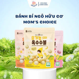 CHÍNH HÃNG NHẬP KHẨU - Bánh Bi Hữu Cơ Mom's Choice 25g Hàn Quốc, Bánh Bi Ăn Dặm Cho Bé Từ 6 Tháng, Bữa Phụ Dinh Dưỡng