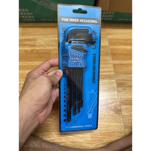 Bộ Lục Giác Đầu Bi 9 Chi Tiết Thép Đen Cao Cấp